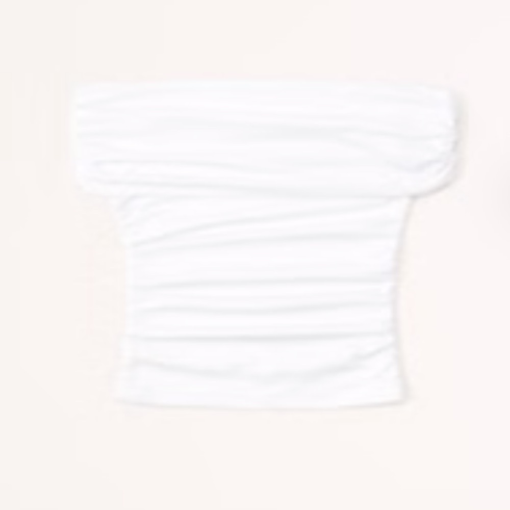 New Abercrombie Cotton-Modal Runched Shoulder Top